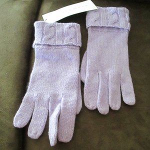 100% PURE CASHMERE Lilac Knit Luxury Winter Gloves One Size